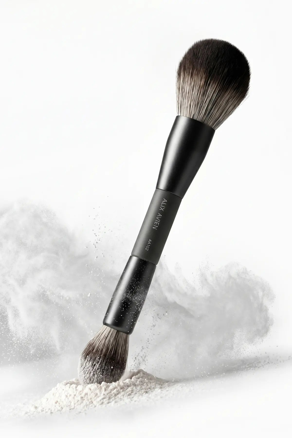 Pudra, Allık, Bronzer ve Aydınlatıcı İçin Çift Taraflı Makyaj Fırçası - Double Ended Makeup Brush