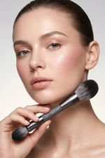 Pudra, Allık, Bronzer ve Aydınlatıcı İçin Çift Taraflı Makyaj Fırçası - Double Ended Makeup Brush