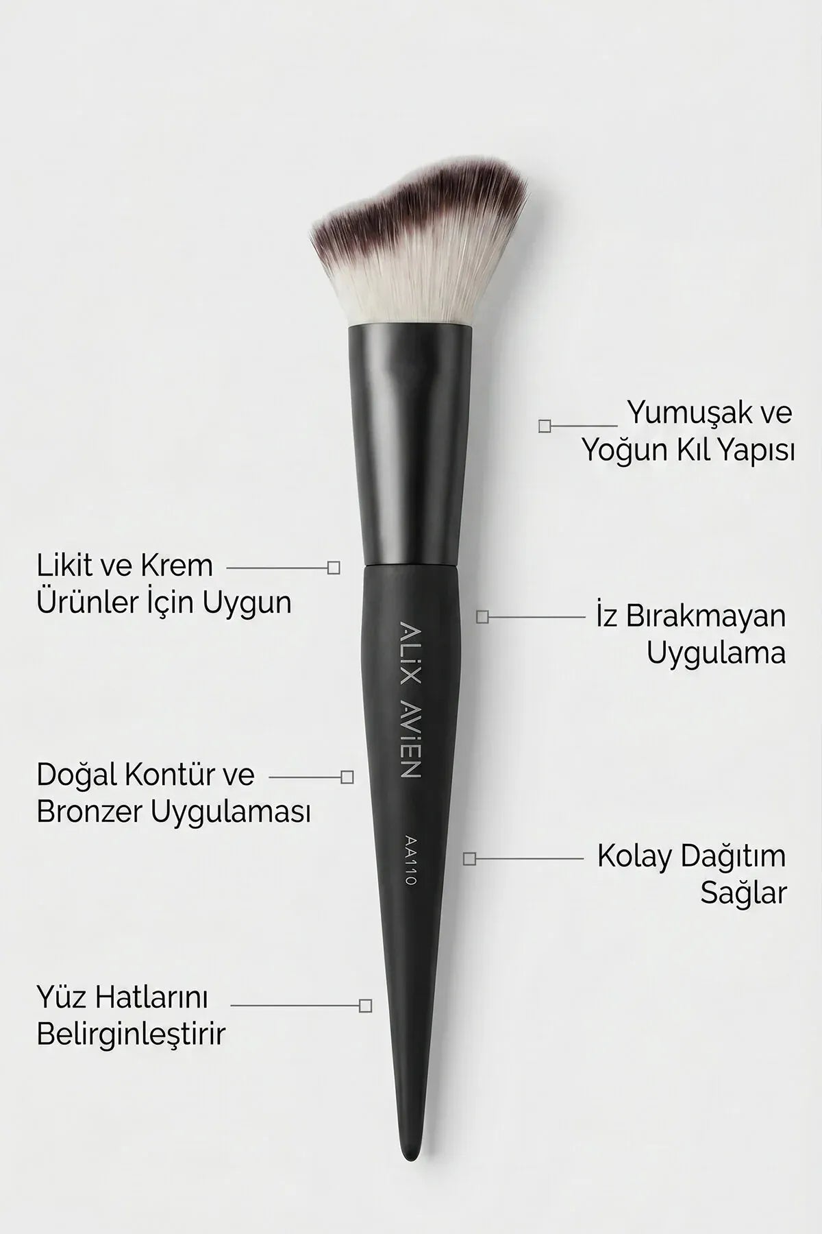 Yüz Hattı Şekillendirici Fırça - Kontür, Bronzer ve Allık Uygulama Fırçası - Face Sculpt Brush