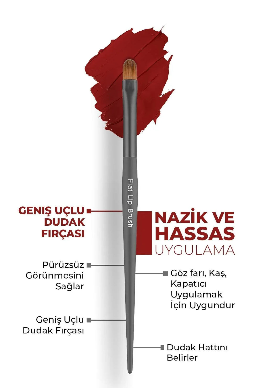 Geniş Uçlu Dudak Fırçası - Flat Lip Brush