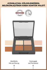 4'lü Krem Kontür Paleti - Cream Contour Palette Vanilia & Beige & Brown &mocha