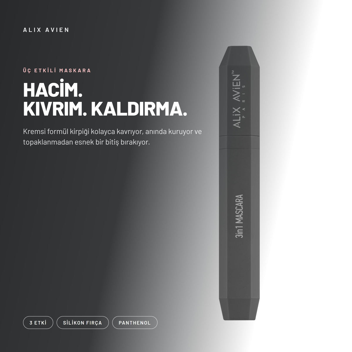 3 IN 1 Mascara - Hacim Veren ve Besleyici Maskara | Alix Avien