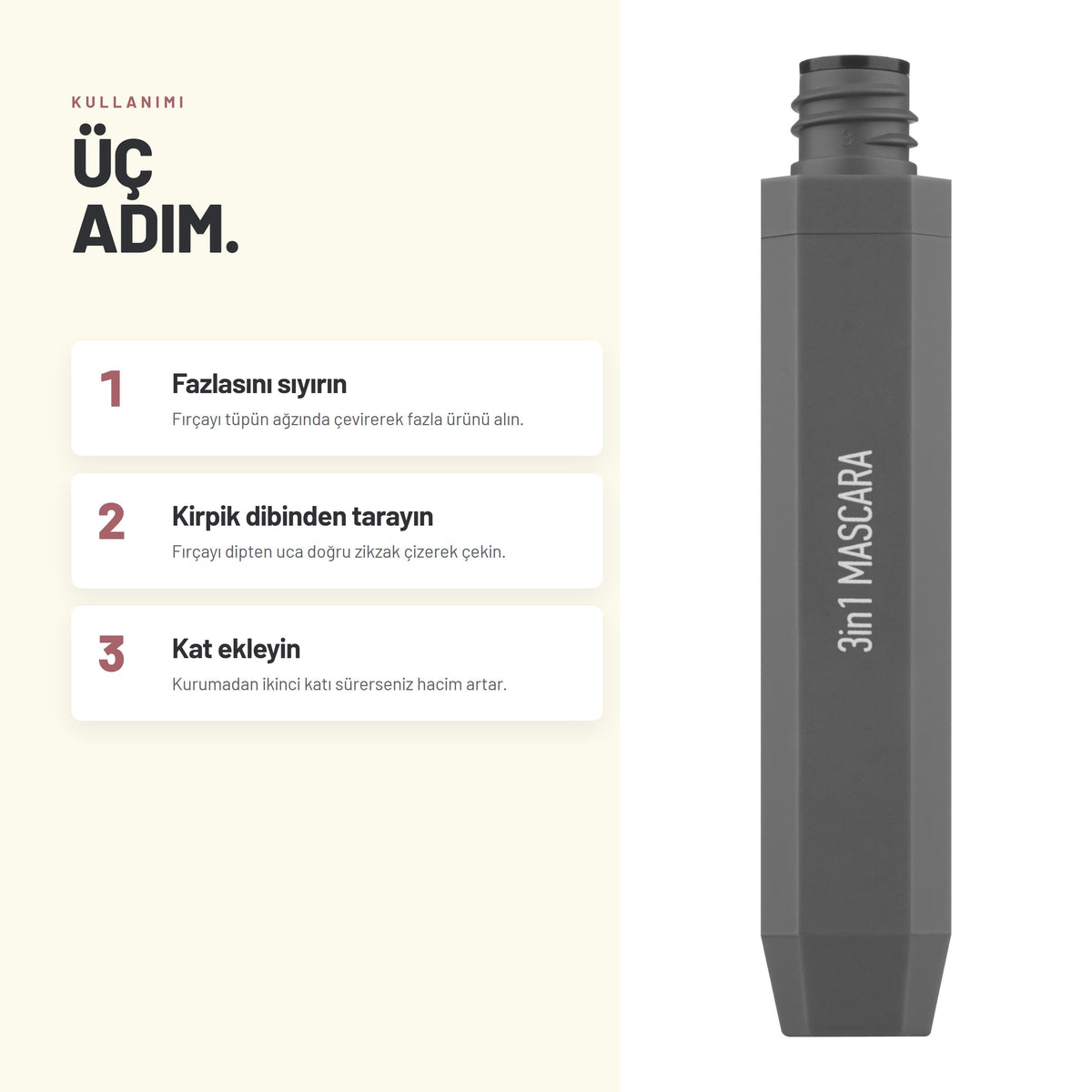 3 IN 1 Mascara - Hacim Veren ve Besleyici Maskara | Alix Avien