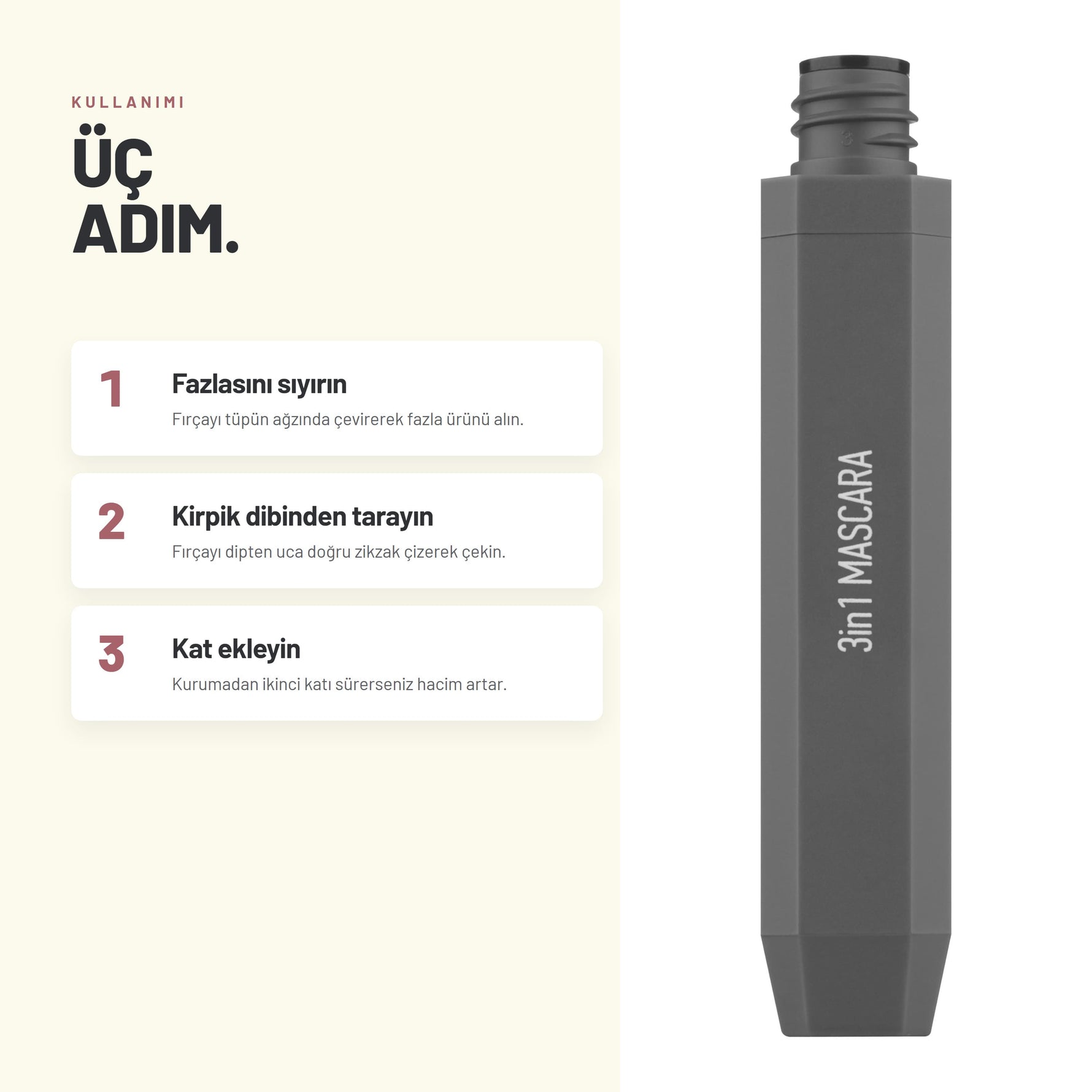 3 IN 1 Mascara - Hacim Veren ve Besleyici Maskara | Alix Avien