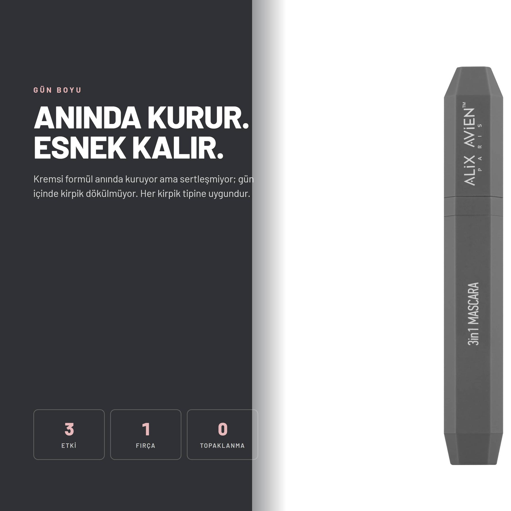 3 IN 1 Mascara - Hacim Veren ve Besleyici Maskara | Alix Avien