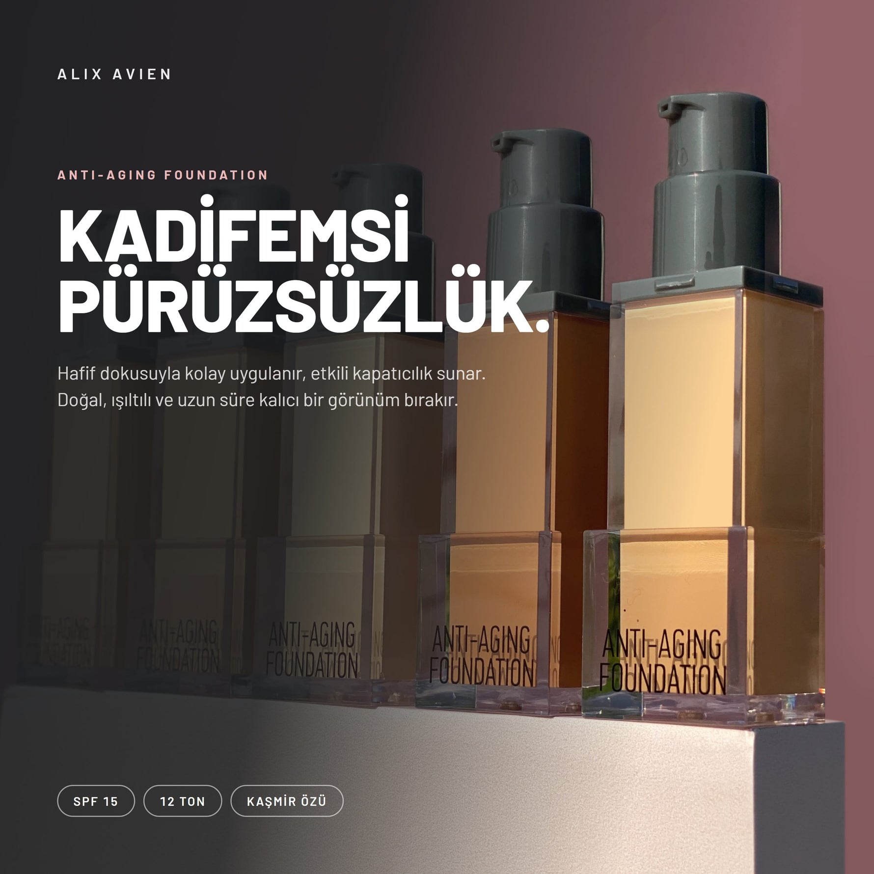 Anti Aging Foundation - Yaşlanma Karşıtı Kapatıcı Fondöten | Alix Avien