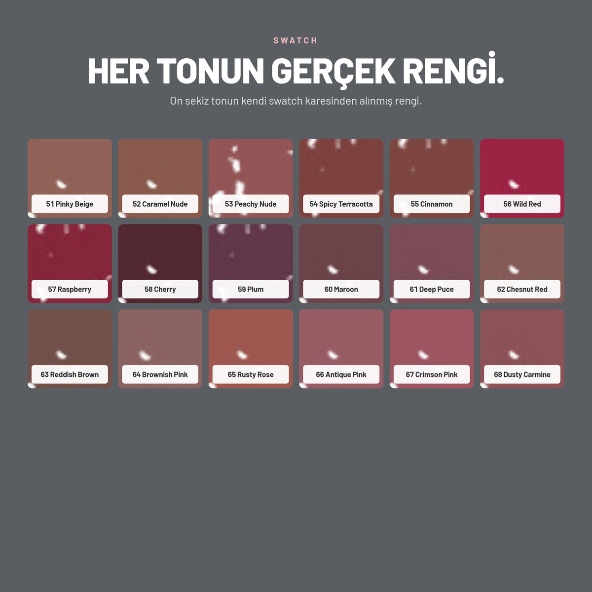 Staying Power Lip Pencil dudak kalemi renklerinin gerçek swatch görünümü