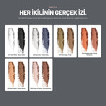 Duo Eyeshadow göz farı renklerinin gerçek swatch görünümü