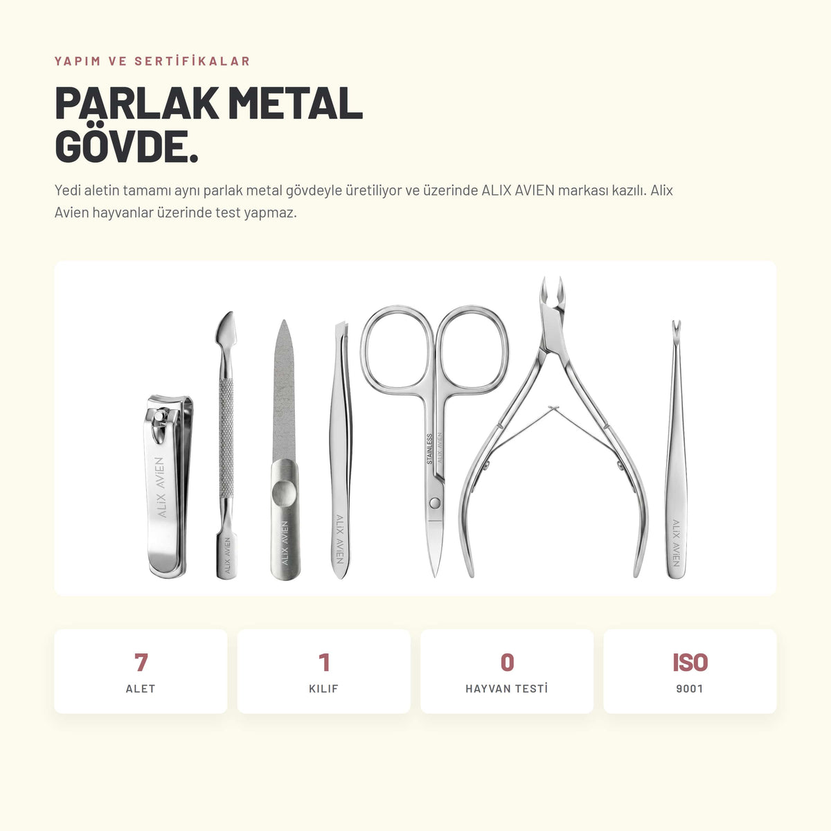 Mini Travel Manicure Set manikür seti malzeme ve kalite detayı