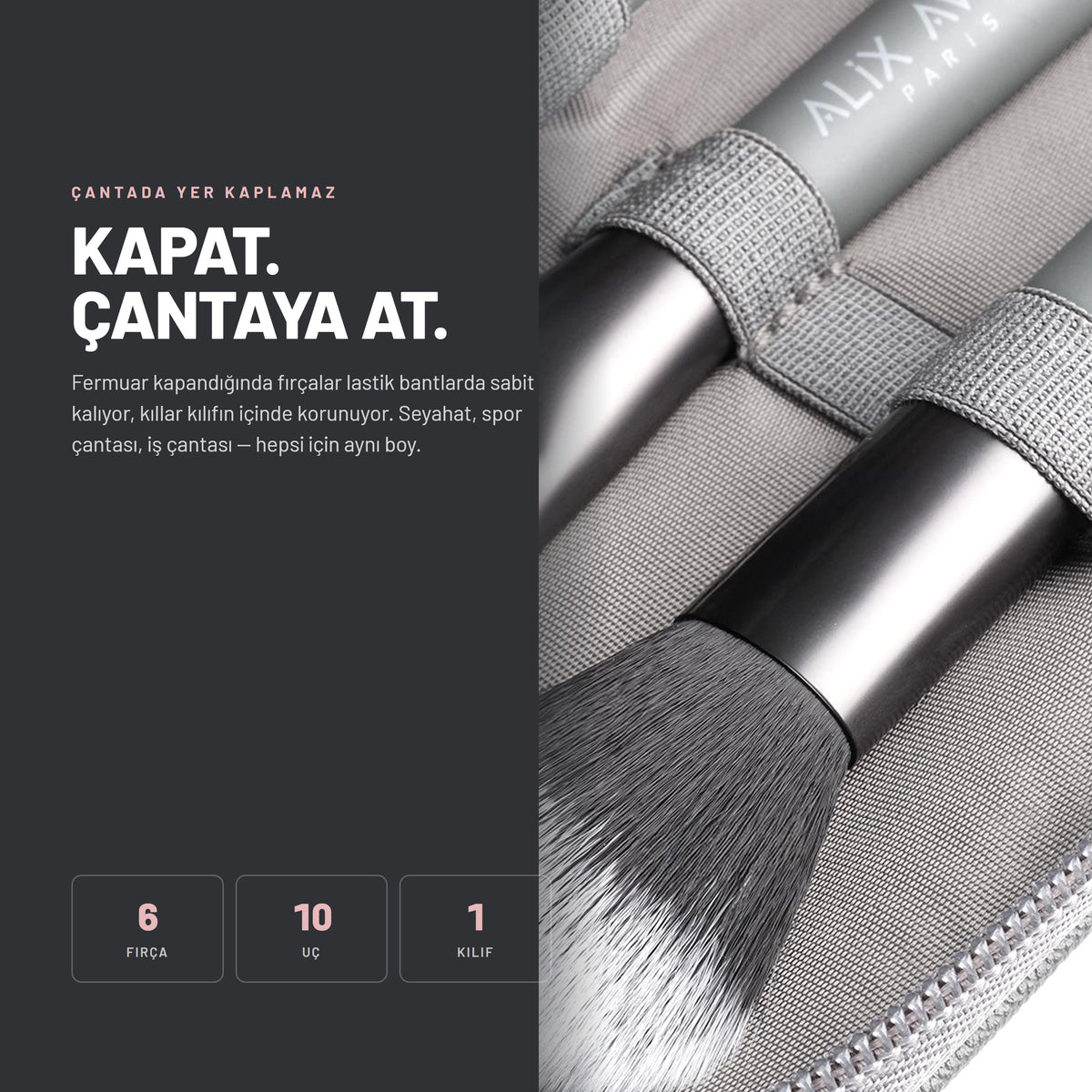 Travel Brush Set makyaj fırça seti günlük kullanımda
