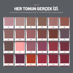 Matte Lipstick mat ruj renklerinin gerçek swatch görünümü