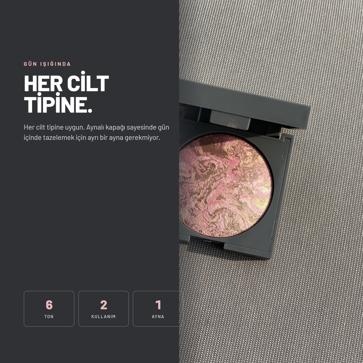 Alix Avien Baked Blush kullanım sonrası görünüm - Her cilt tipine uygun.