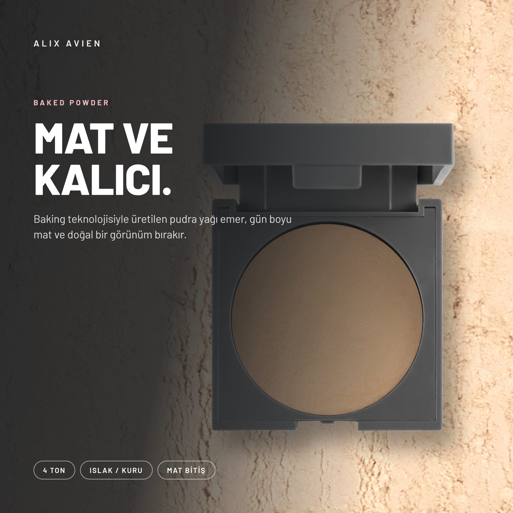 Baked Powder - Mat Bitişli Fırınlanmış Kapatıcı Pudra | Alix Avien