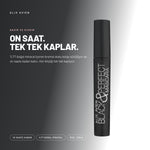 Alix Avien Black & Perfect Mascara ürün tanıtım görseli - %77 doğal mineral içeren kremsi doku kolay sürülüyor ve on saate