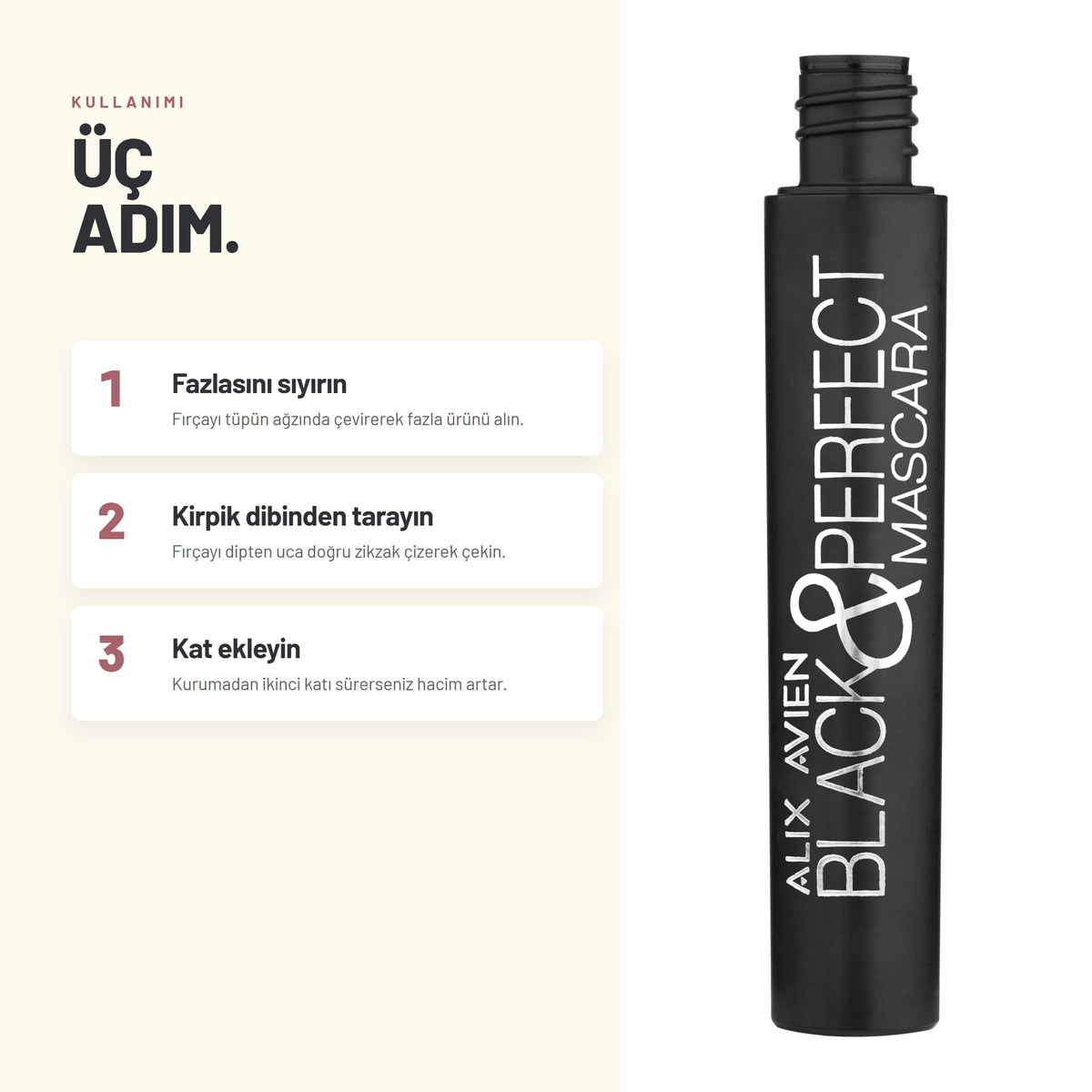Alix Avien Black & Perfect Mascara nasıl uygulanır - 3 adımda anlatım