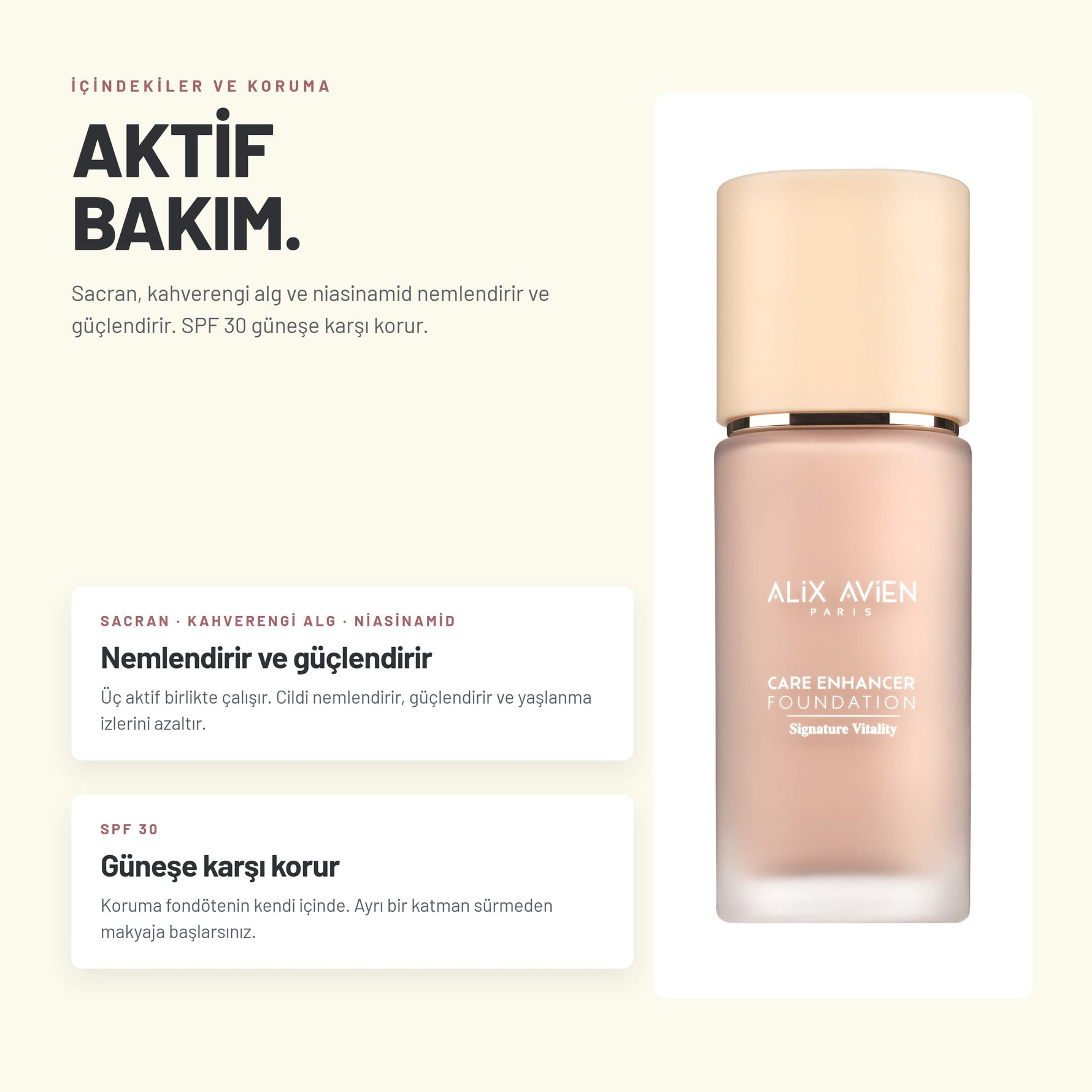 Care Enhancer Foundation - Yaşlanma Karşıtı Işıltılı Fondöten | Alix Avien