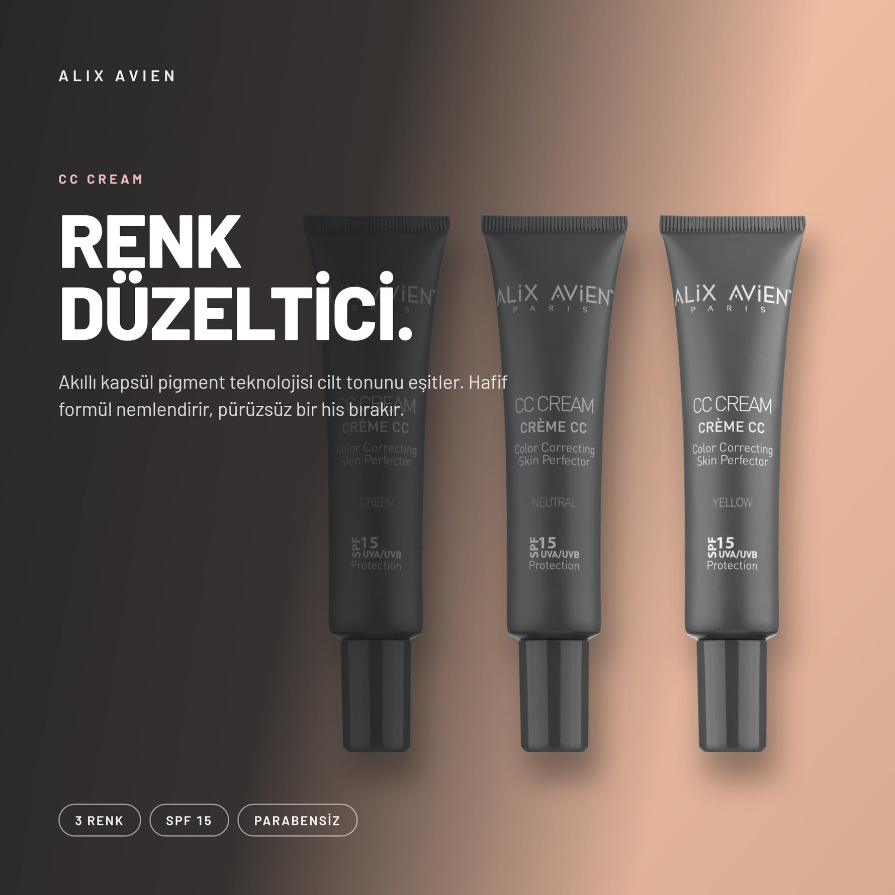 CC Cream - Akıllı Kapsül Teknolojili Renk Düzenleyici CC Krem | Alix Avien