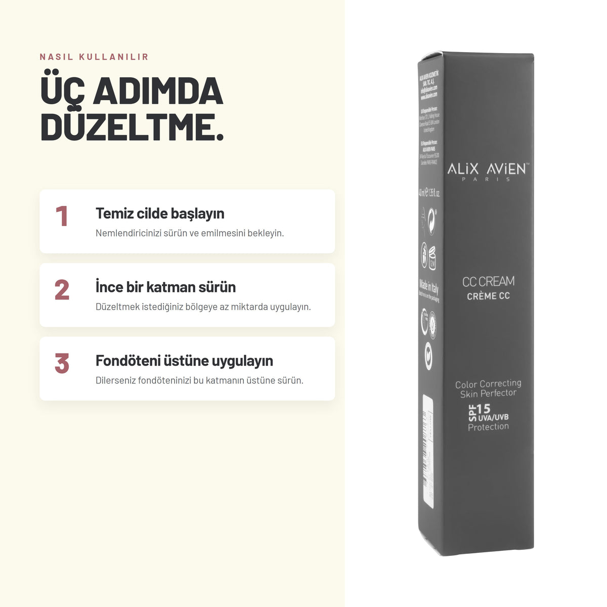 CC Cream - Akıllı Kapsül Teknolojili Renk Düzenleyici CC Krem | Alix Avien