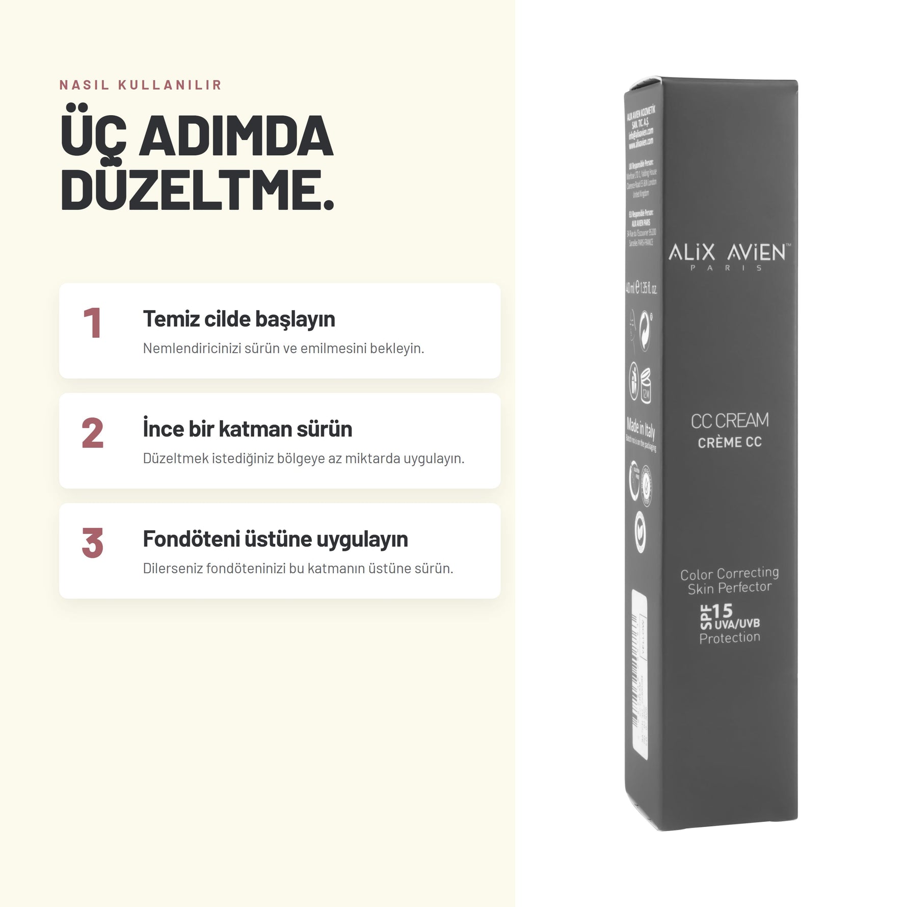 CC Cream - Akıllı Kapsül Teknolojili Renk Düzenleyici CC Krem | Alix Avien