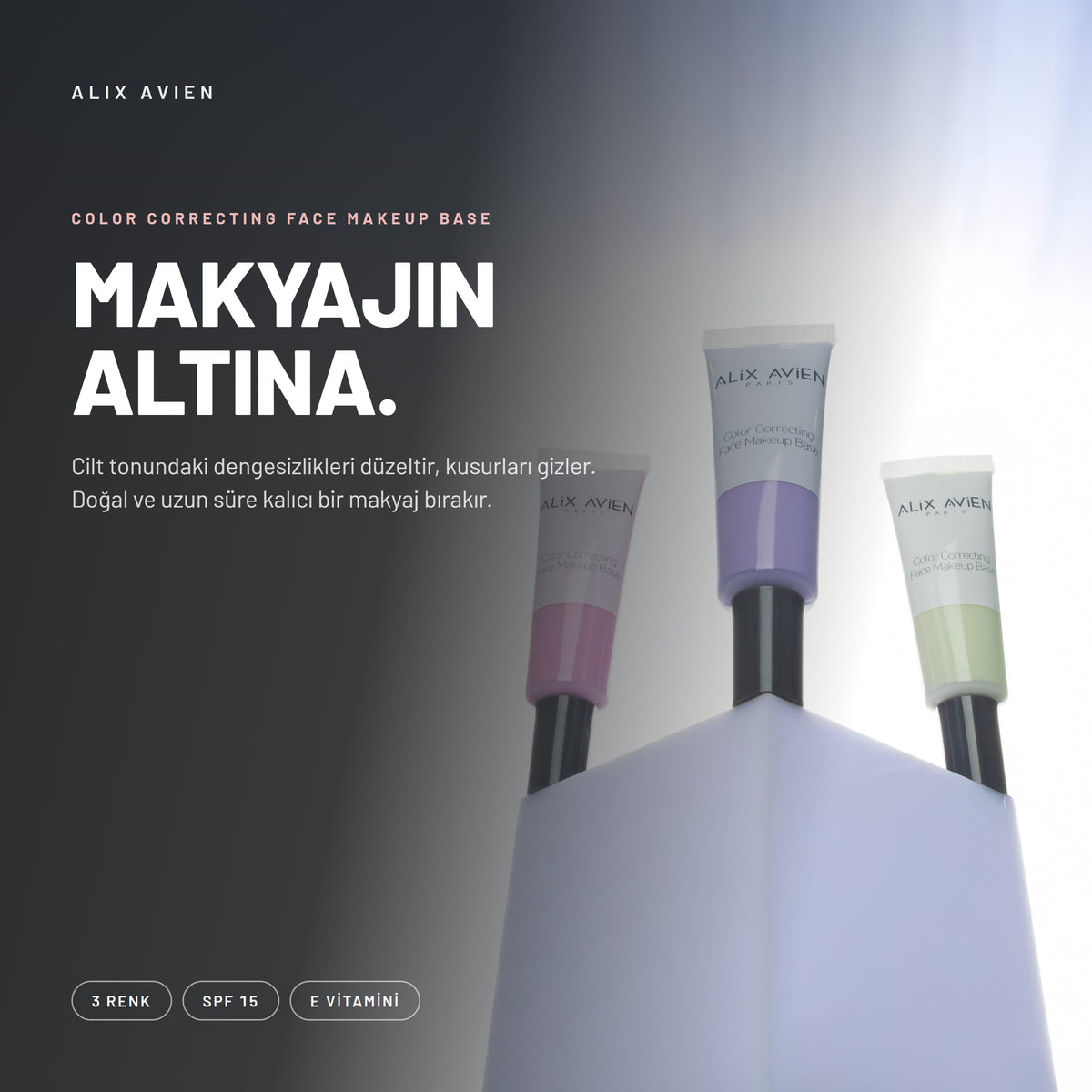 Color Correcting Makeup Base - Renk Düzenleyici Makyaj Bazı | Alix Avien