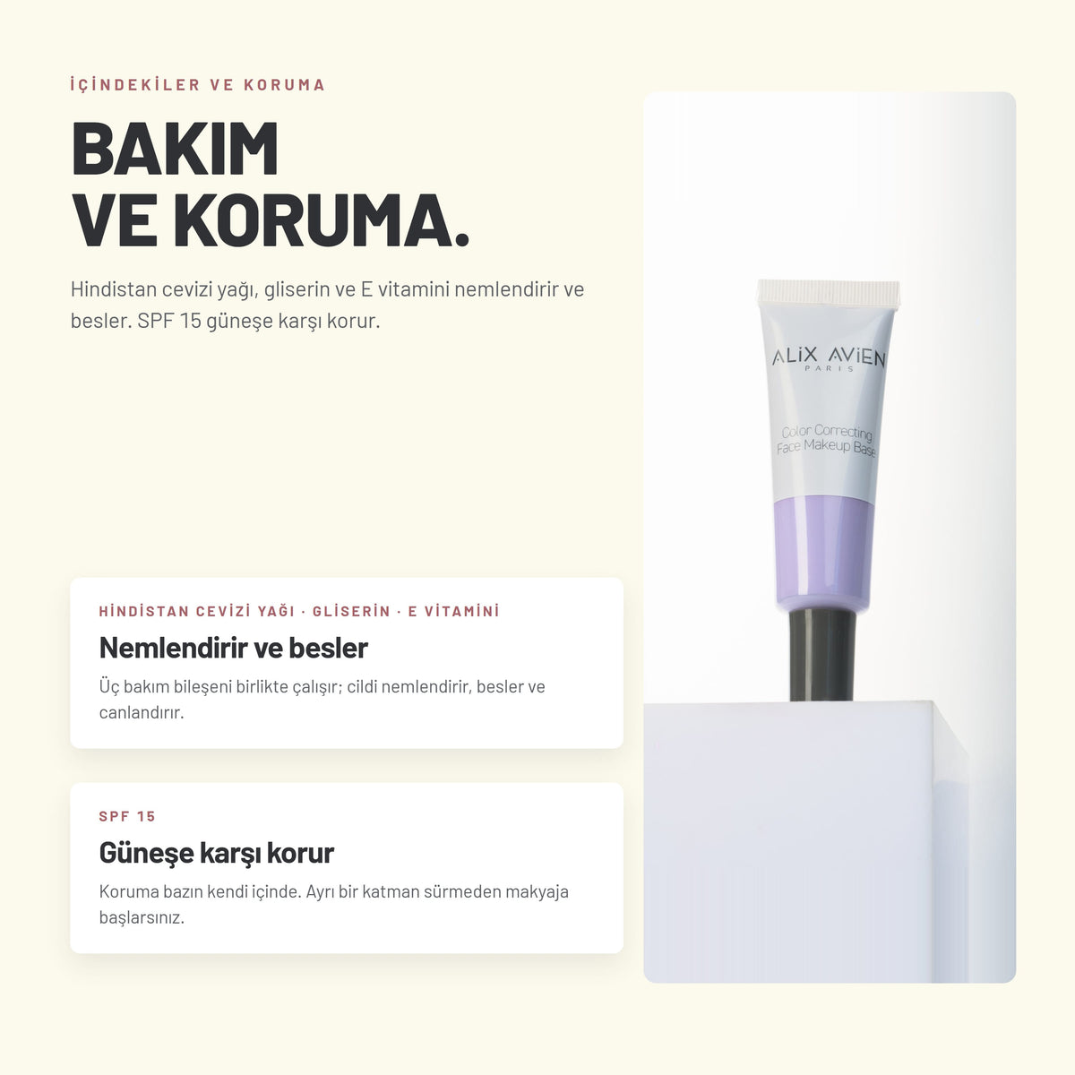 Color Correcting Makeup Base - Renk Düzenleyici Makyaj Bazı | Alix Avien