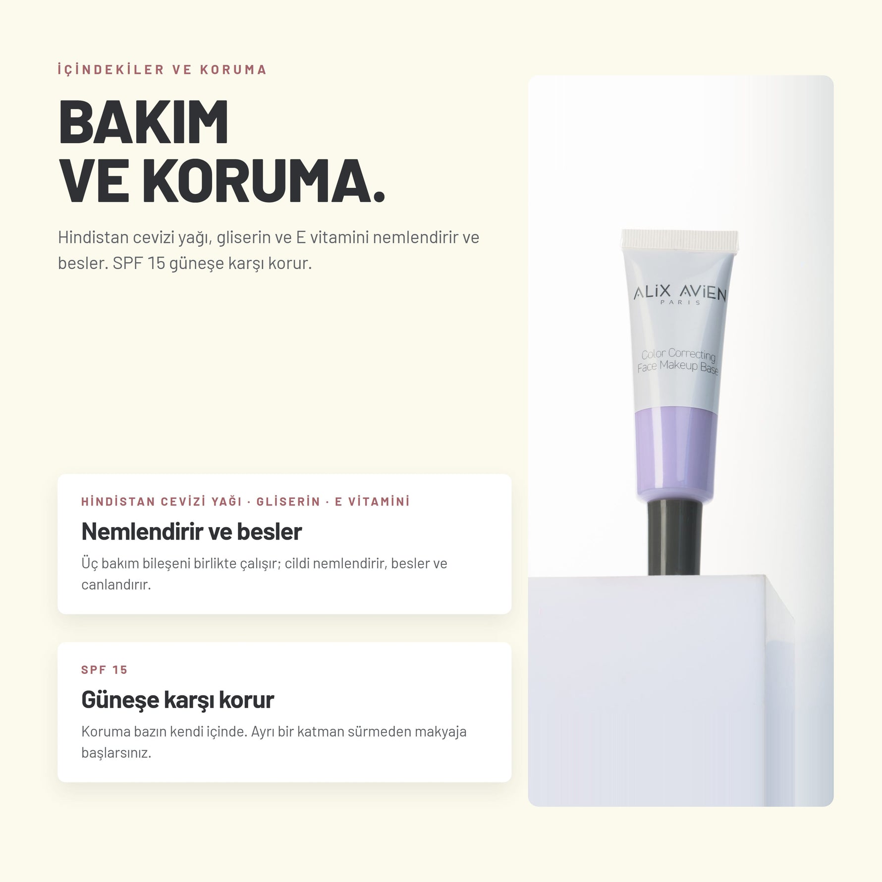 Color Correcting Makeup Base - Renk Düzenleyici Makyaj Bazı | Alix Avien