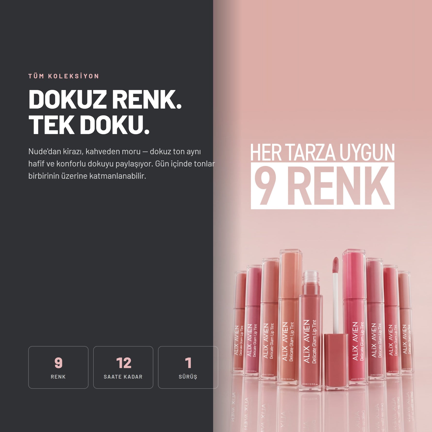 Kalıcı & Suya Dayanıklı Dudak Parlatıcı Tint | Alix Avien
