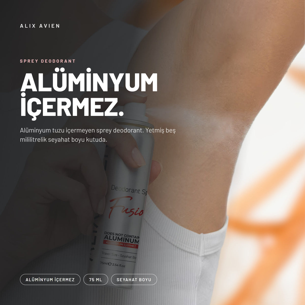 Alüminyumsuz Deodorant 75 ml - Kadın Seyahat Boy | Alix Avien