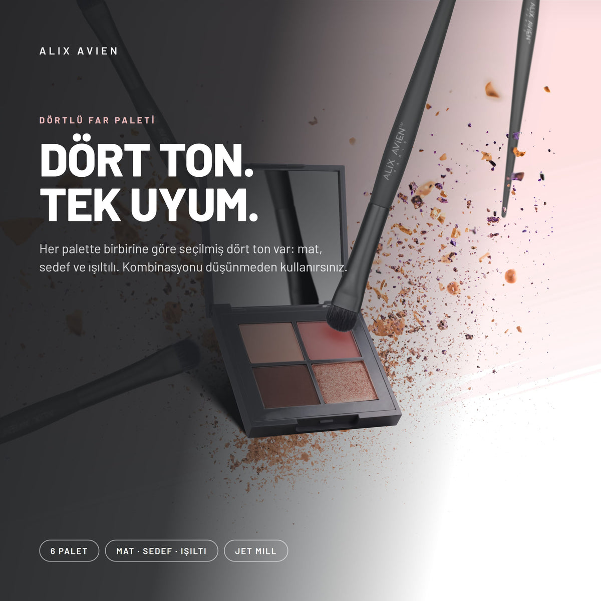 Expressive Harmony Eyeshadow Palette - Altılı Göz Farı Paleti | Alix Avien