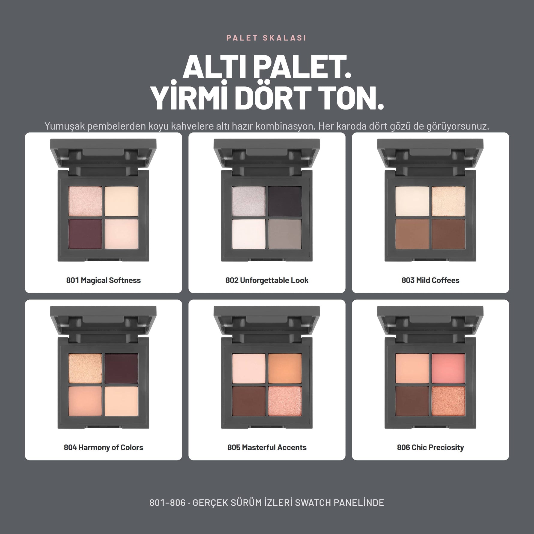 Expressive Harmony Eyeshadow Palette - Altılı Göz Farı Paleti | Alix Avien