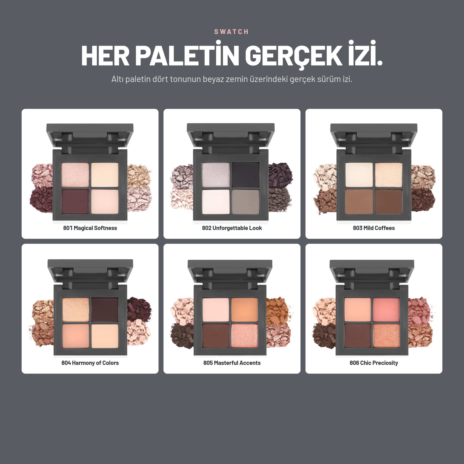 Expressive Harmony Eyeshadow Palette - Altılı Göz Farı Paleti | Alix Avien