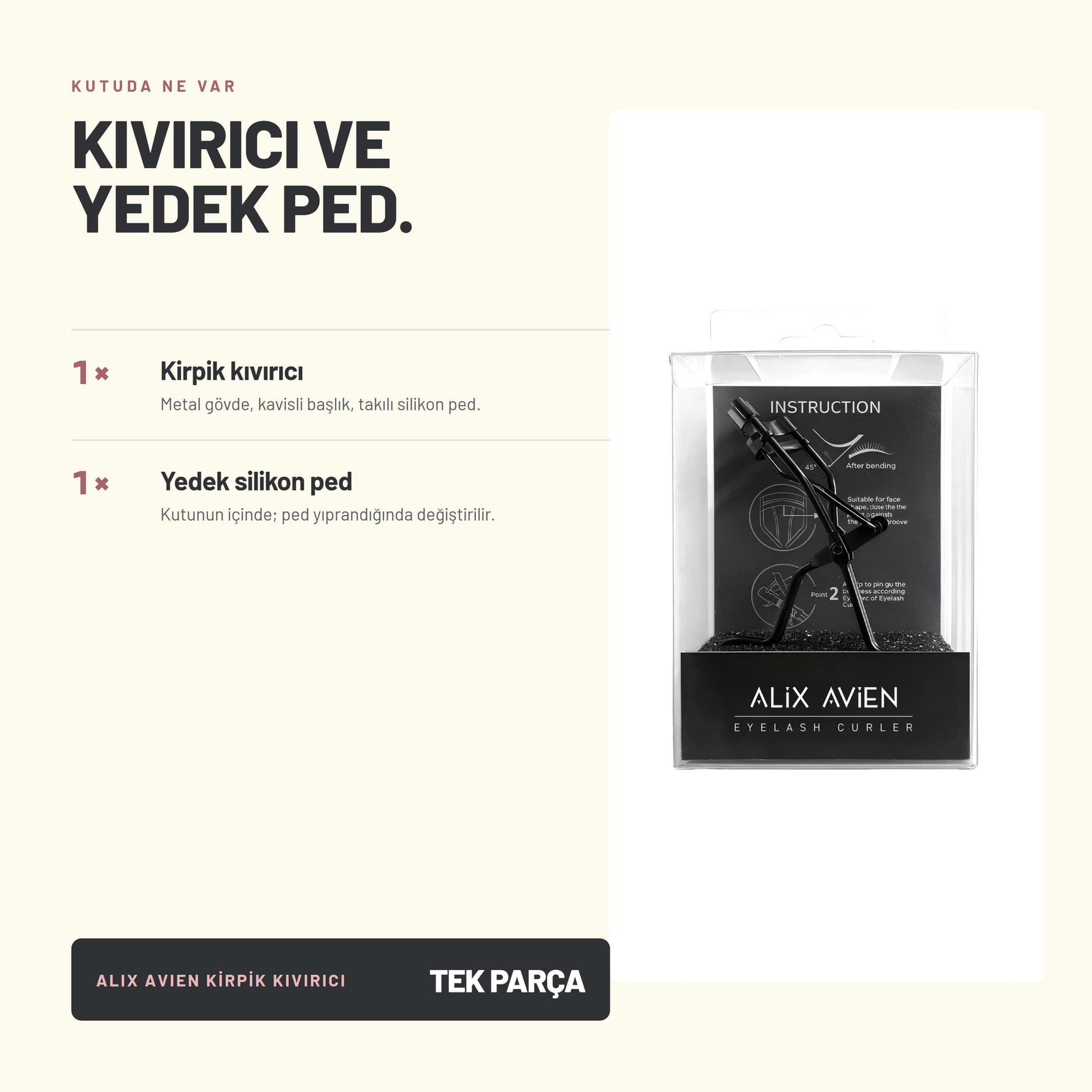 Kirpik Kıvırıcı - Tek Harekette Doğal Kıvrım | Alix Avien