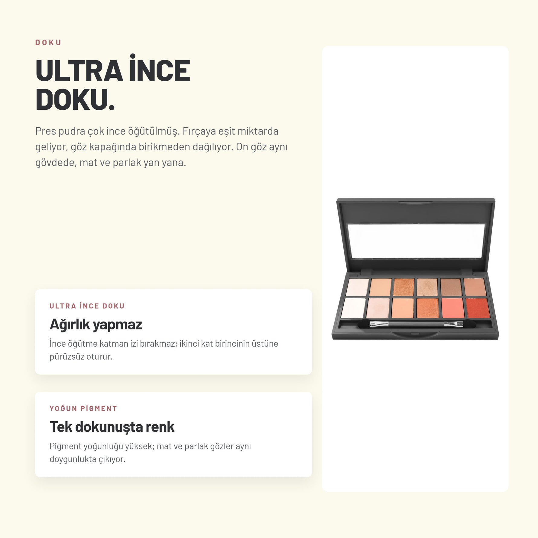 Eyeshadow Palette - On İkili Renkli Göz Farı Paleti | Alix Avien