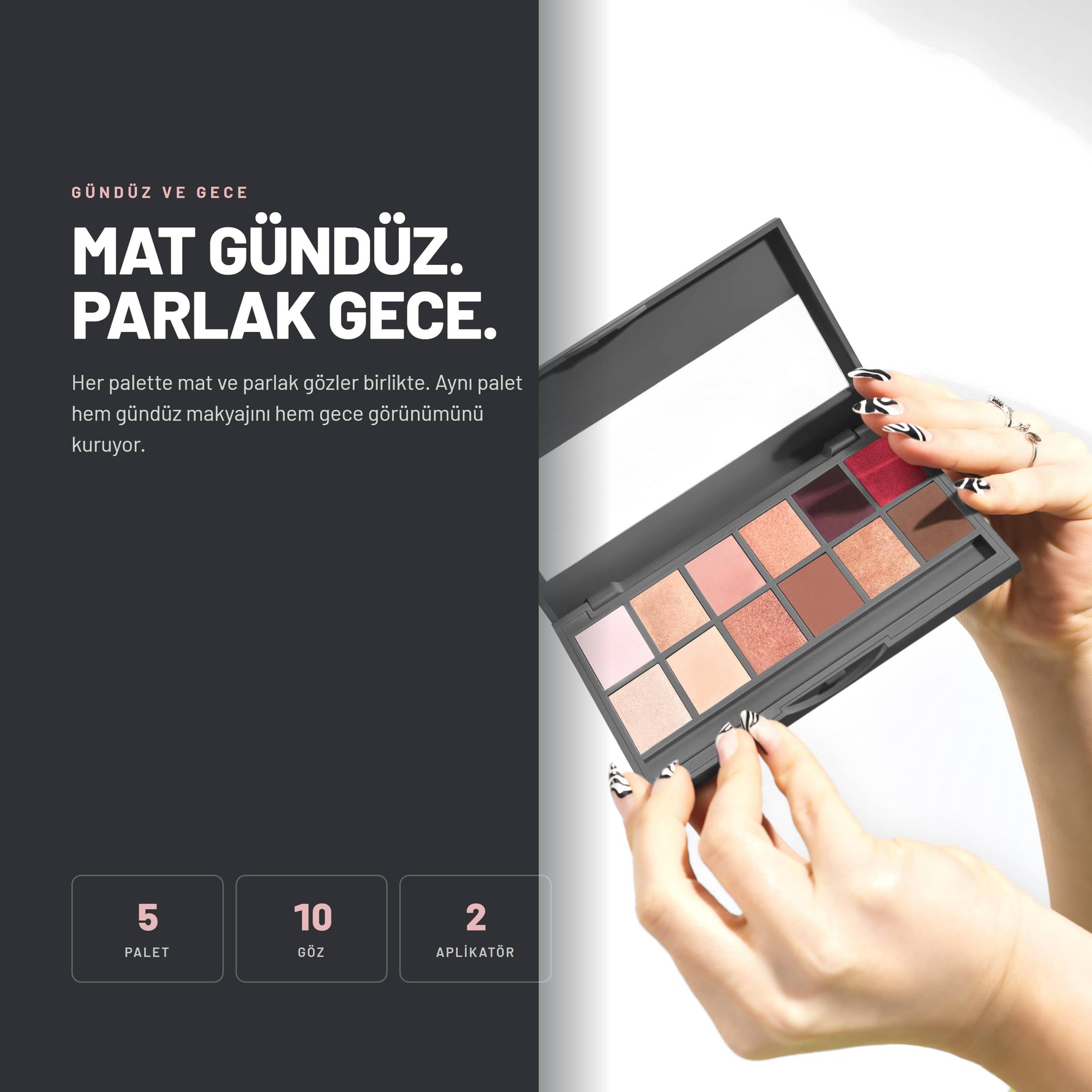 Eyeshadow Palette - On İkili Renkli Göz Farı Paleti | Alix Avien