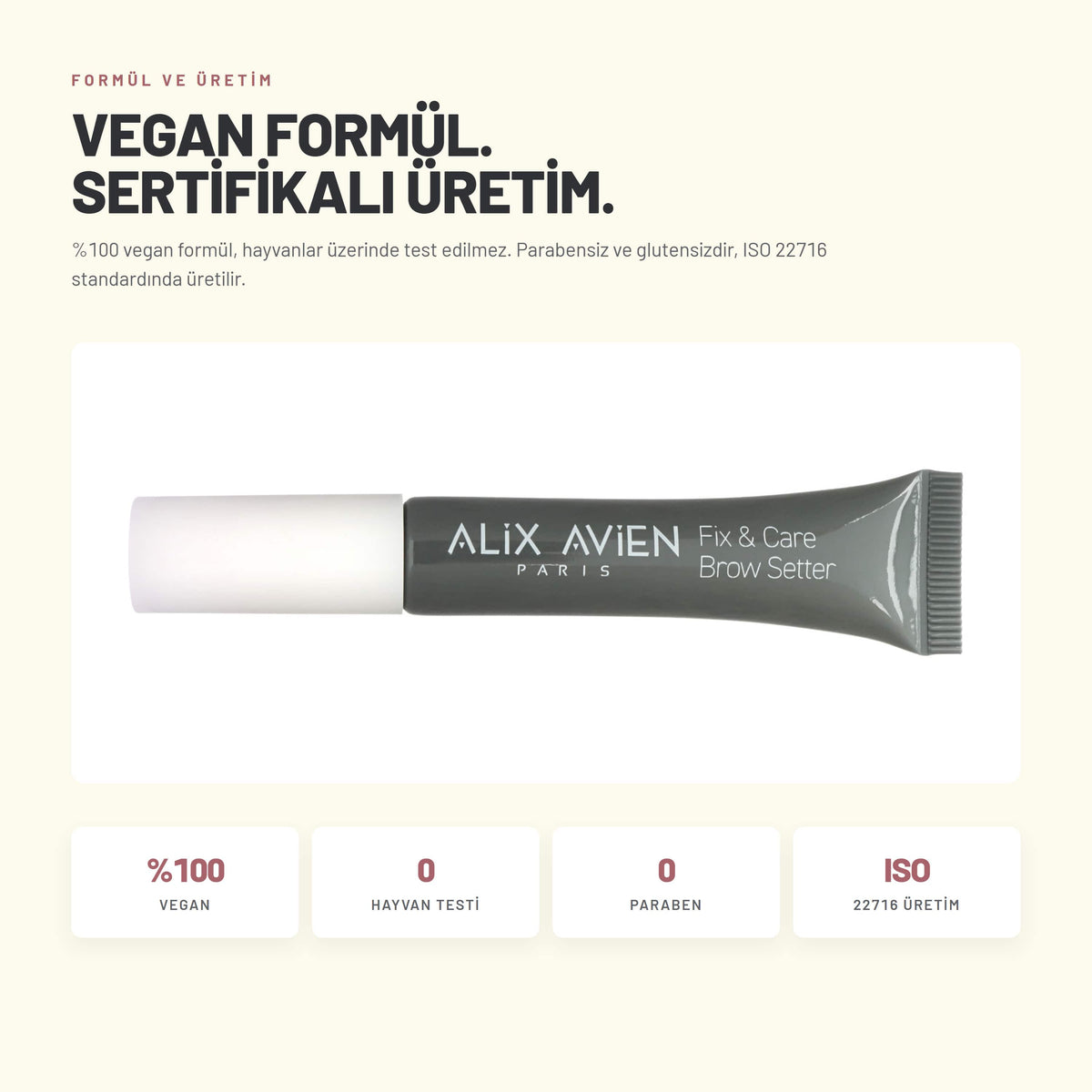 Fix & Care Brow Setter - Şeffaf ve Güçlendirici Kaş Jeli | Alix Avien