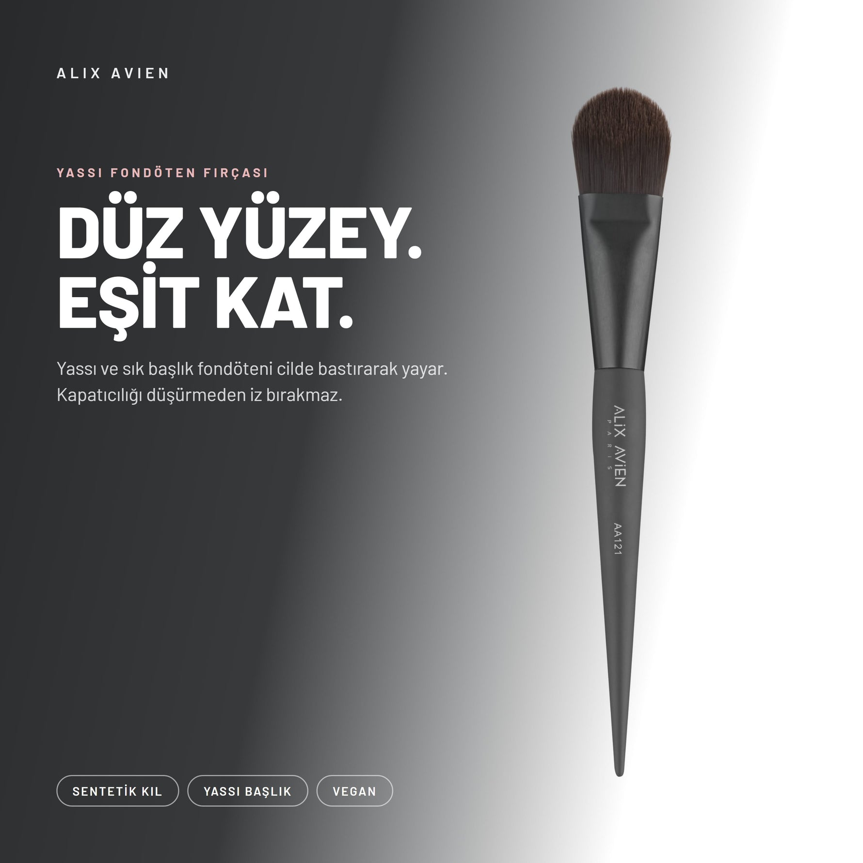 Kavisli Düz Fondöten Fırçası | Flat Foundation Brush