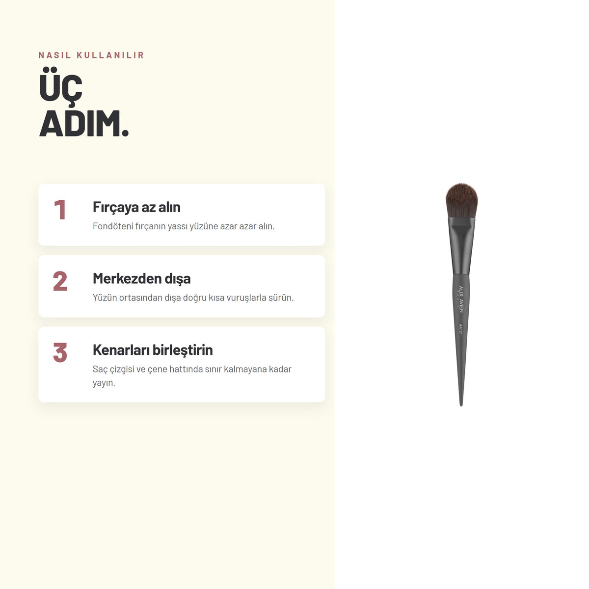 Kavisli Düz Fondöten Fırçası | Flat Foundation Brush