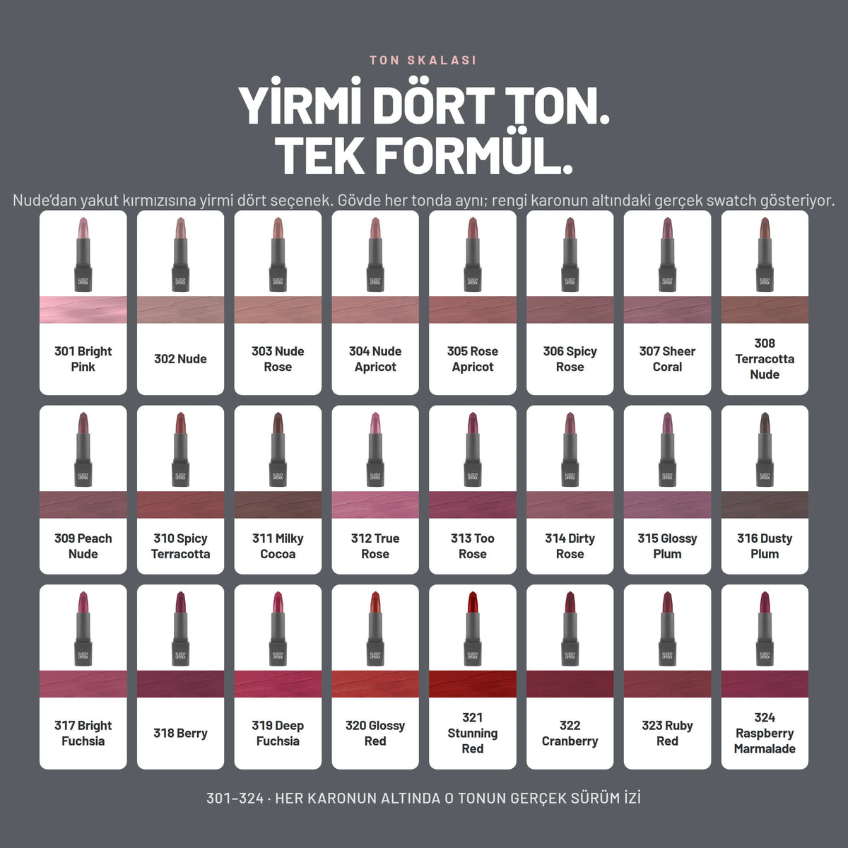 Glossy Lipstick - Nemlendirici ve Parlak Ruj Serisi | Alix Avien