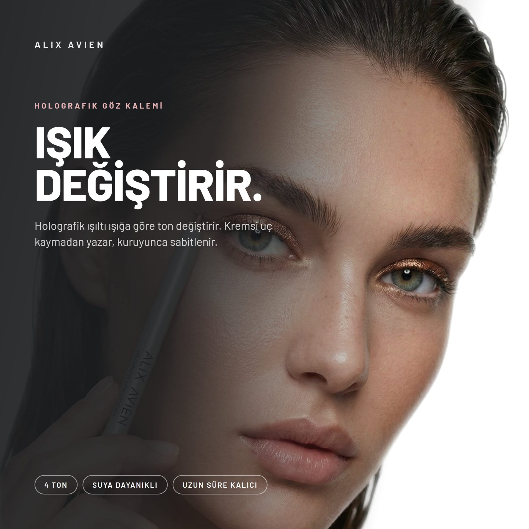 Suya Dayanıklı Göz Kalemi - Holografik Işıltılı | Alix Avien