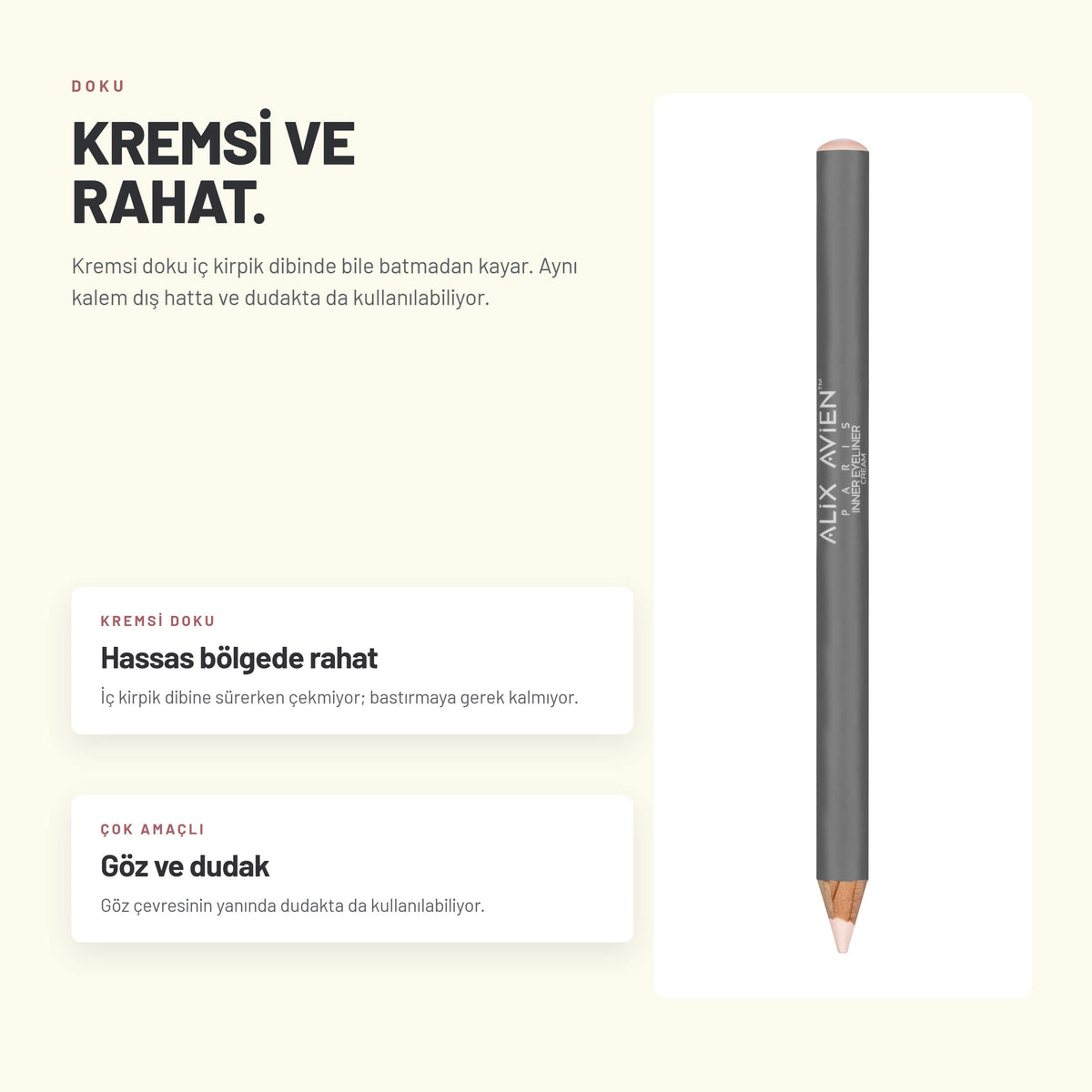 Inner Eyeliner Cream - Aydınlatıcı Etkili Kremsi Göz Kalemi | Alix Avien