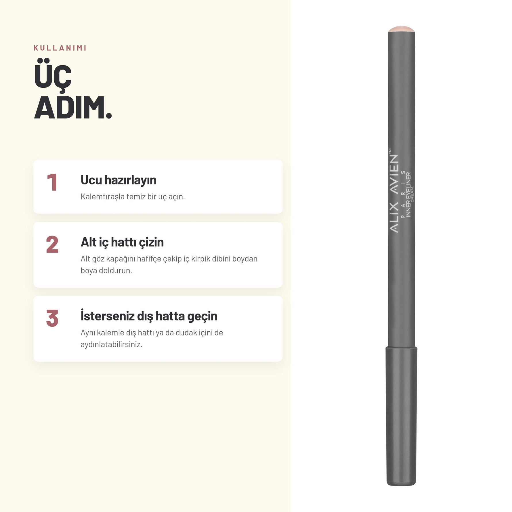 Inner Eyeliner Cream - Aydınlatıcı Etkili Kremsi Göz Kalemi | Alix Avien