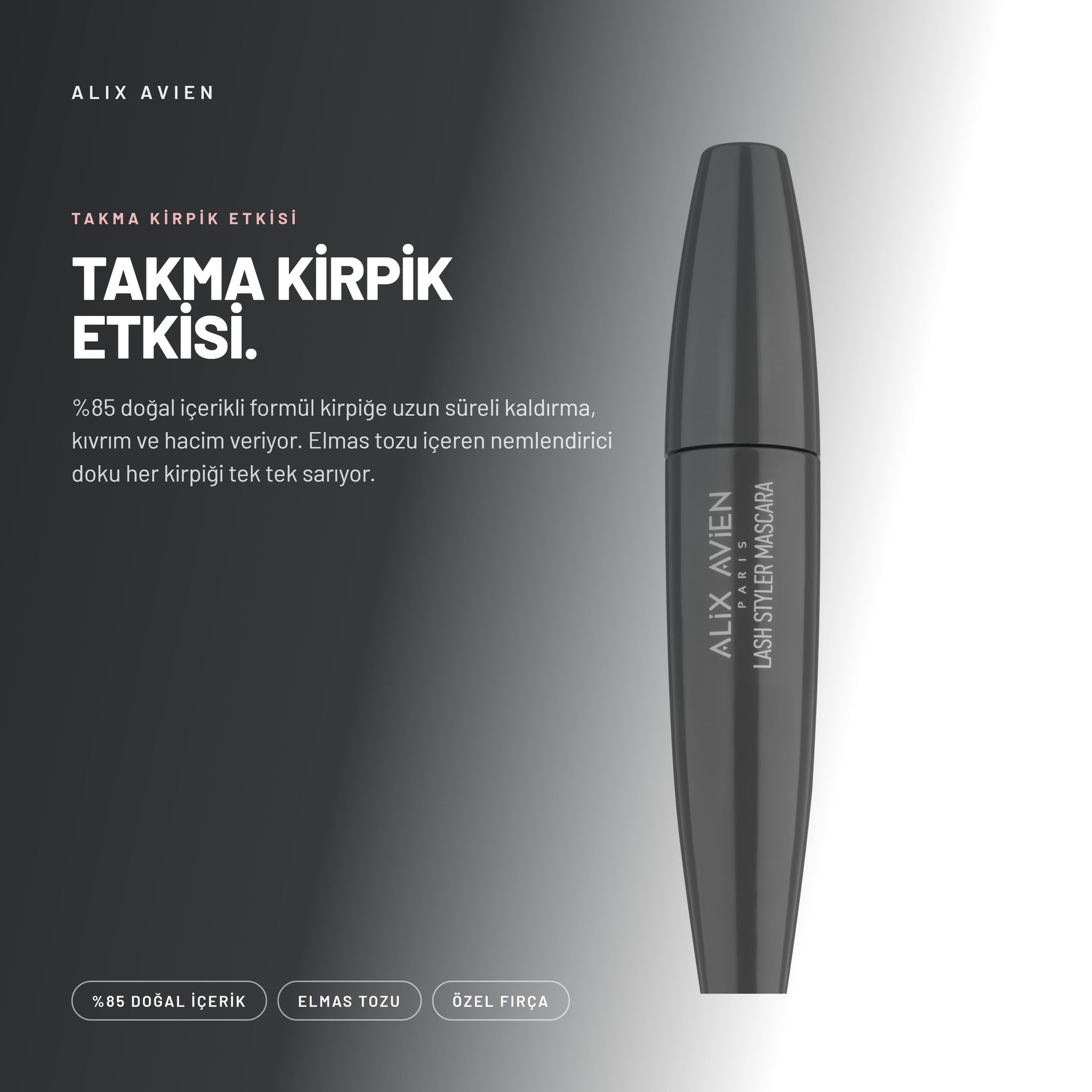 Lash Styler Mascara - Takma Kirpik Etkili Hacimli Maskara | Alix Avien
