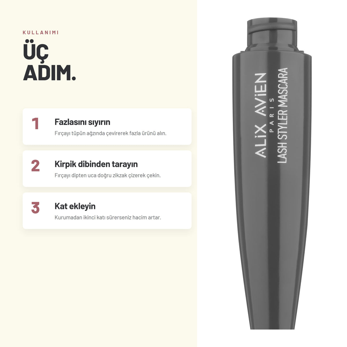 Lash Styler Mascara - Takma Kirpik Etkili Hacimli Maskara | Alix Avien