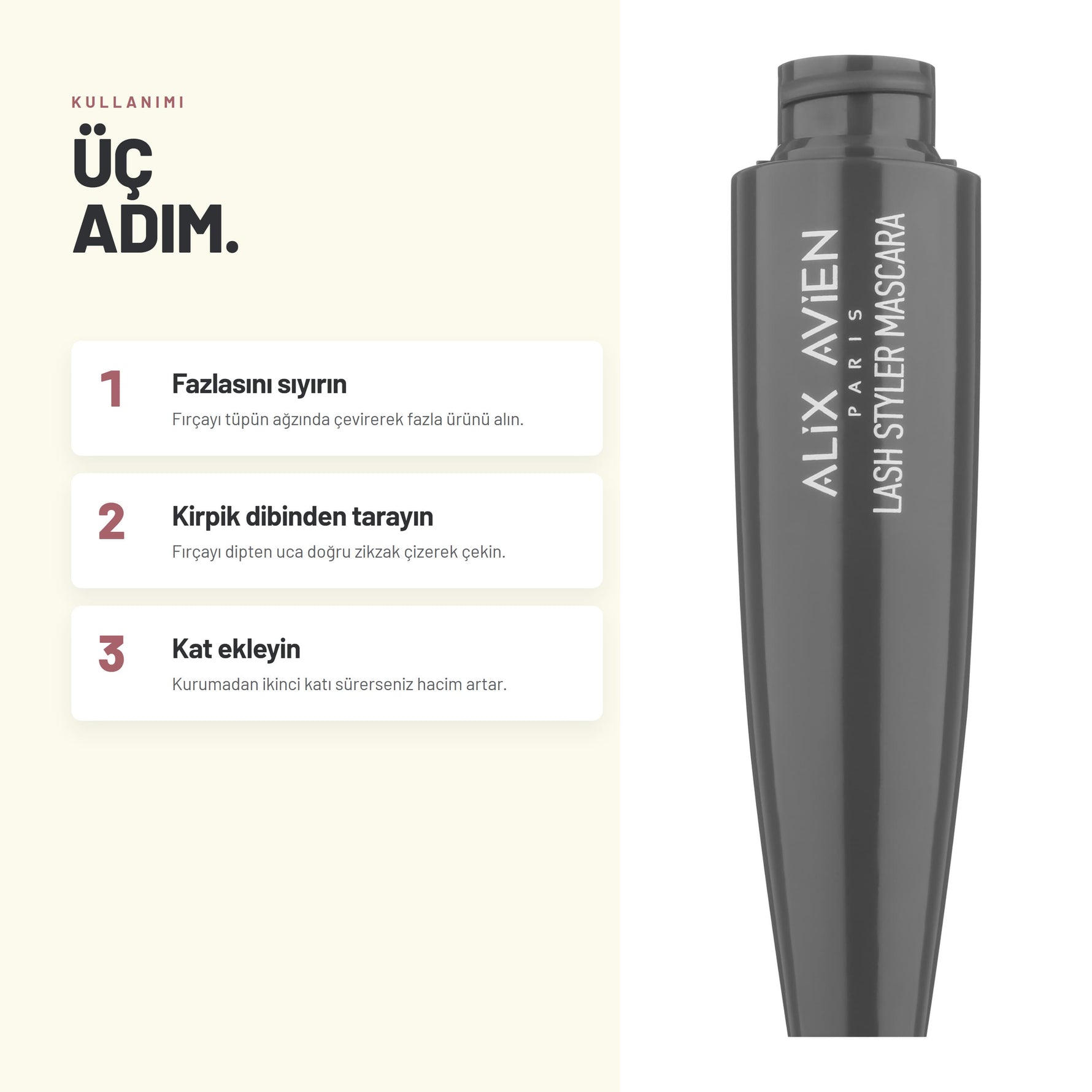 Lash Styler Mascara - Takma Kirpik Etkili Hacimli Maskara | Alix Avien
