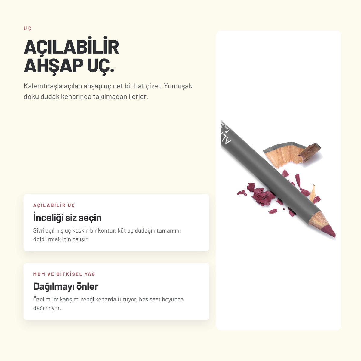 Lipliner Pencil - Suya Dayanıklı Yoğun Pigmentli Dudak Kalemi | Alix Avien