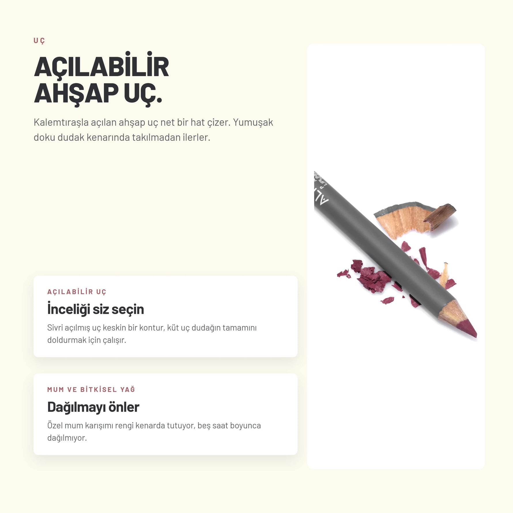 Lipliner Pencil - Suya Dayanıklı Yoğun Pigmentli Dudak Kalemi | Alix Avien
