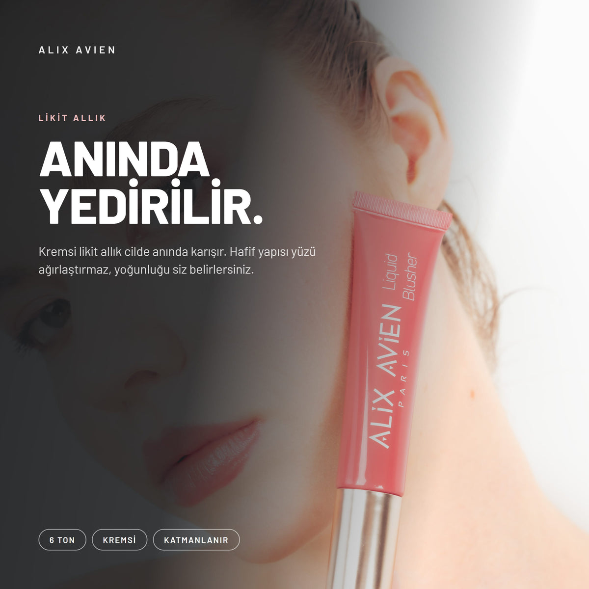 Yoğun Pigmentli E Vitaminli Mat Bitişli Kremsi Likit Allık