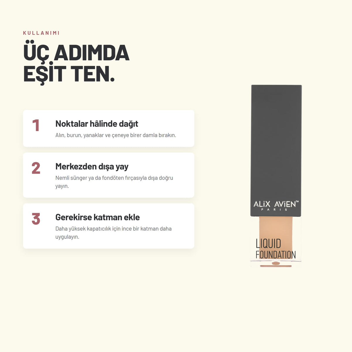 Liquid Foundation - Nemlendirici Doğal Işıltılı Likit Fondöten | Alix Avien