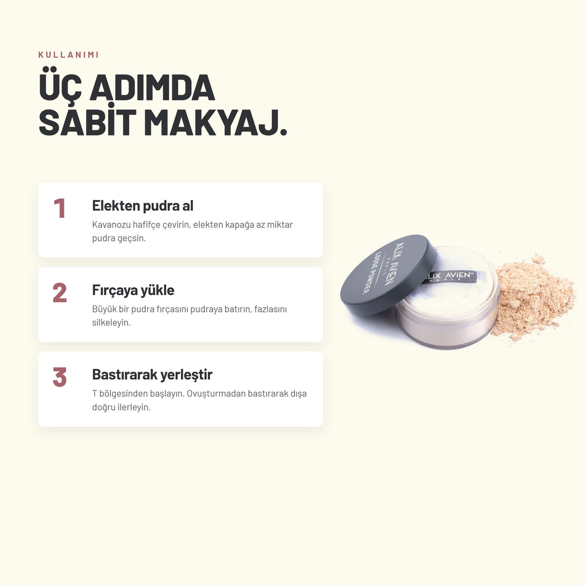 12 Saat Kalıcı Makyaj Sabitleyici İpeksi Toz Pudra | Alix Avien