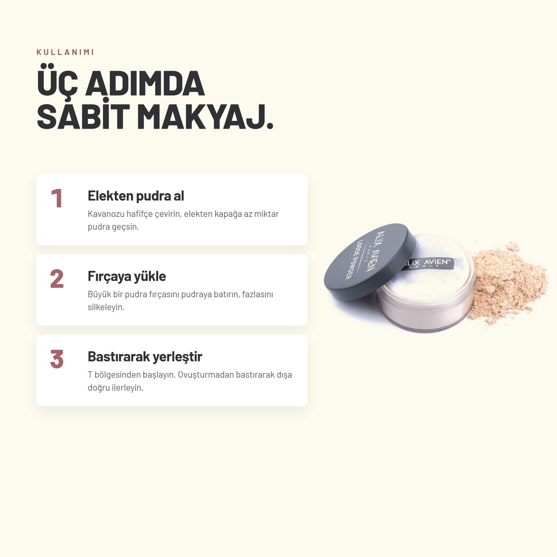 12 Saat Kalıcı Makyaj Sabitleyici İpeksi Toz Pudra | Alix Avien